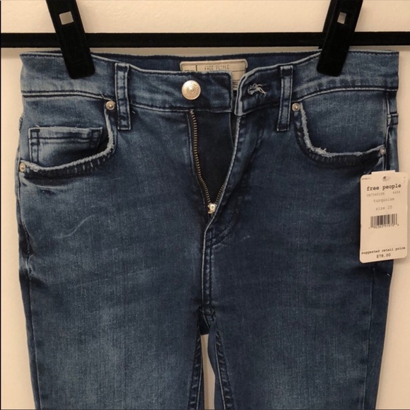 Free People High Rise Busted Knee Jeans - Picture 4 of 6